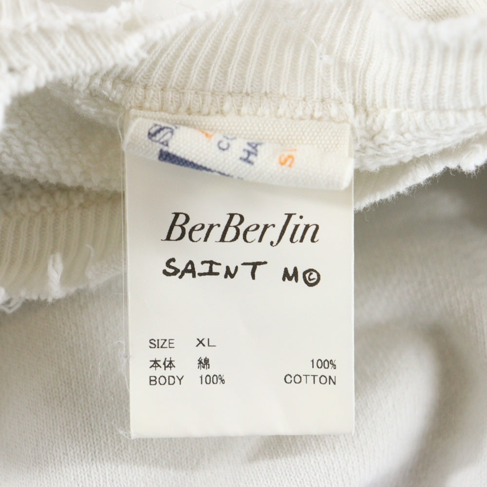 SAINT MICHAEL(セントマイケル) ×BerBerJin CREW NECK SWEAT SM-HR8-0000-C38 ベルベルジン クルーネック スウェット ホワイト