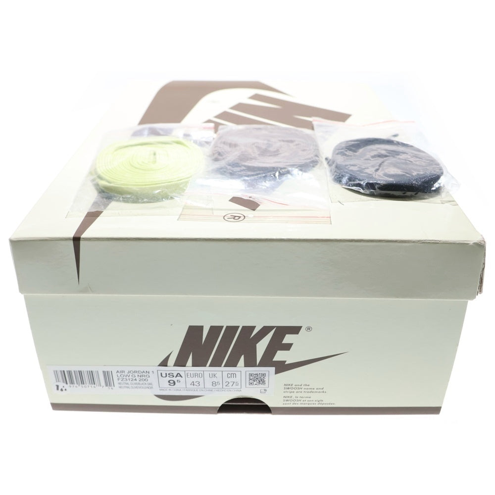 NIKE(ナイキ) ×Travis Scott AIR JORDAN 1 LOW Golf NRG Neutral Olive FZ3124-200 トラヴィススコット エアジョーダン1 ロー ゴルフ ローカットスニーカー US9.5/27.5cm