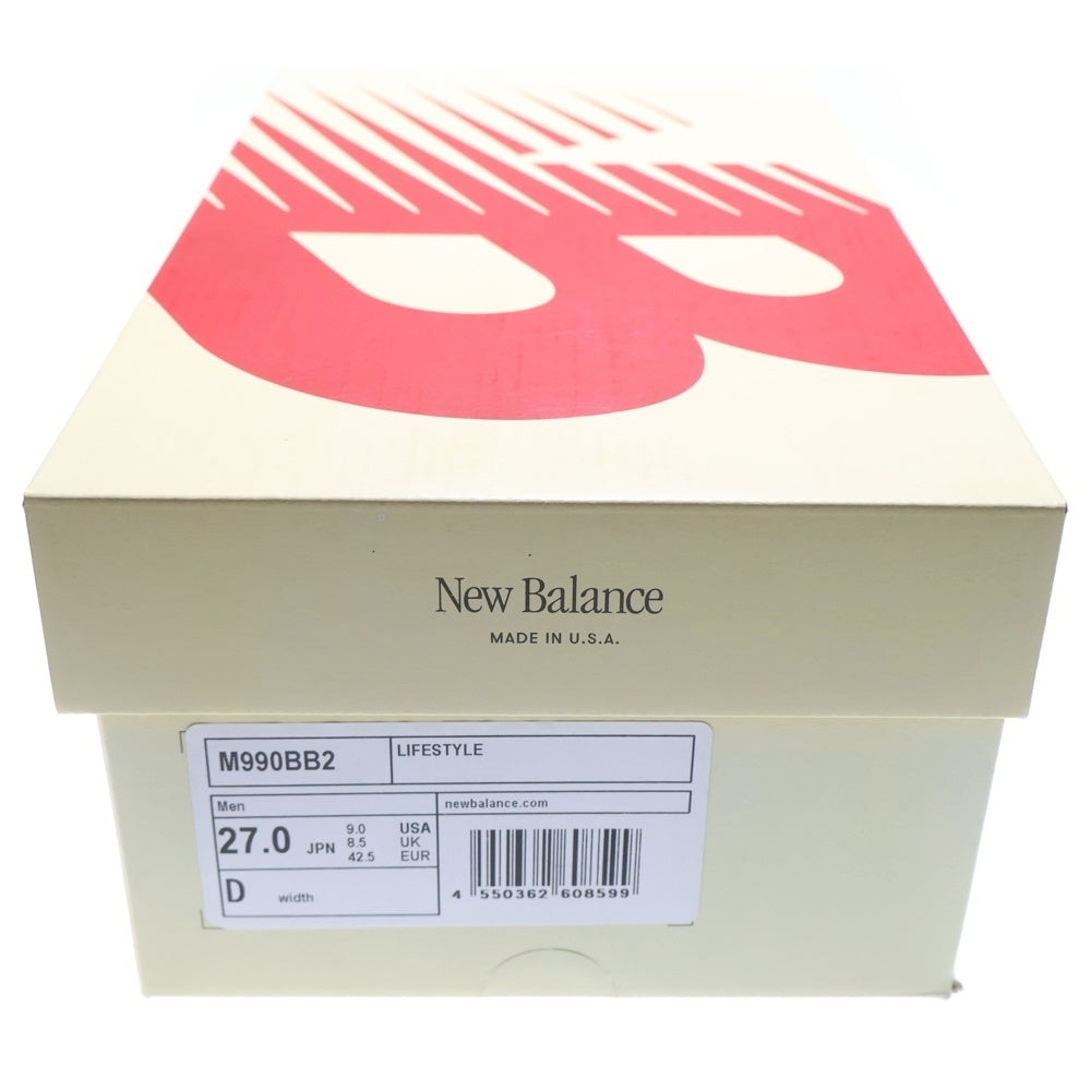 New Balance(ニューバランス) 990V2 Brown and Tan M990BB2 ブラウン アンド タン ローカットスニーカー US9/27.0cm ブラウン