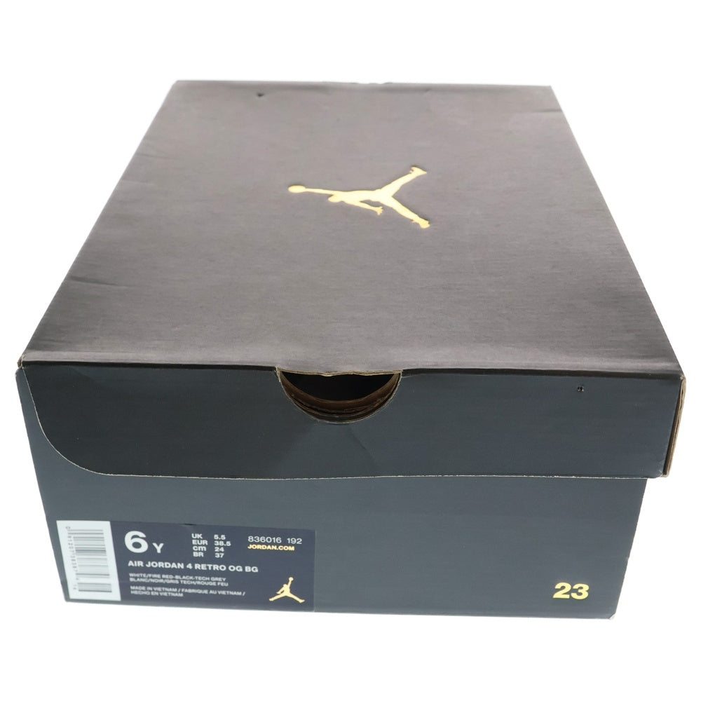 NIKE(ナイキ) 【観賞用 2016年製】GS AIR JORDAN 4 RETRO OG BG 836016-192 エアジョーダン4 ローカットスニーカー US6Y/24.0cm ホワイト レディース