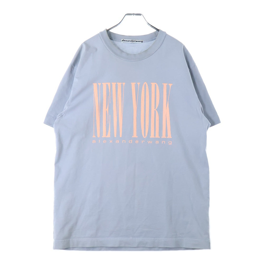 Alexander wangブルー 半袖Tシャツ ロゴ入り ALEXANDER WANG(アレキサンダーワン) フロントラバープリント半袖T