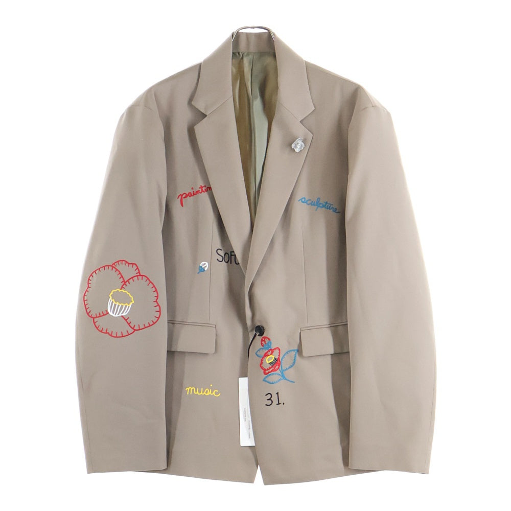 ALMOSTBLACK(オールモストブラック) 24SS WOVEN EMBROIDERY JACKET 24SS-JK01 ウーブン エンブロイダリー ジャケット ベージュ