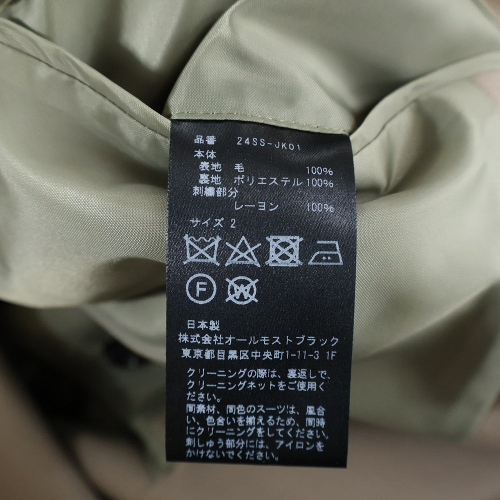 ALMOSTBLACK(オールモストブラック) 24SS WOVEN EMBROIDERY JACKET 24SS-JK01 ウーブン エンブロイダリー ジャケット ベージュ