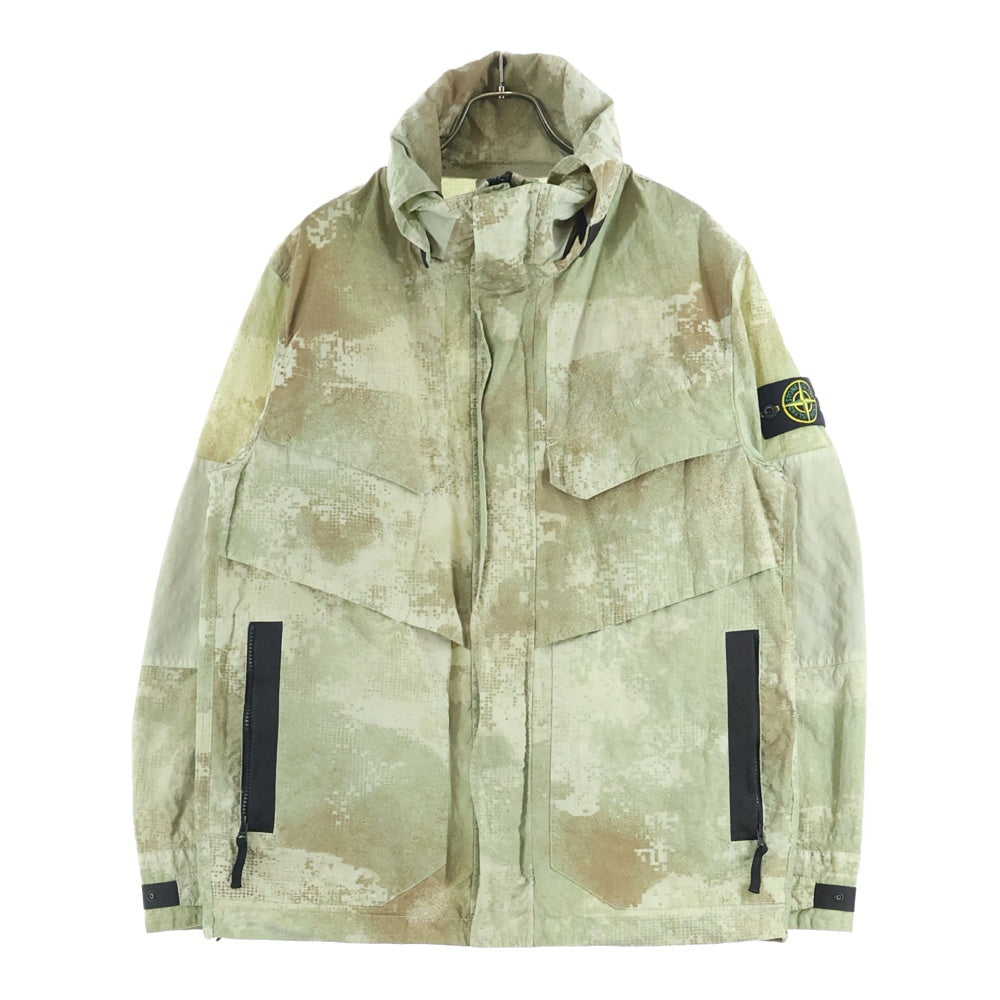 STONE ISLAND(ストーンアイランド) Grid Camo Hooded Jacket 8015438E1 グリッド カモフードジャケット グリーン