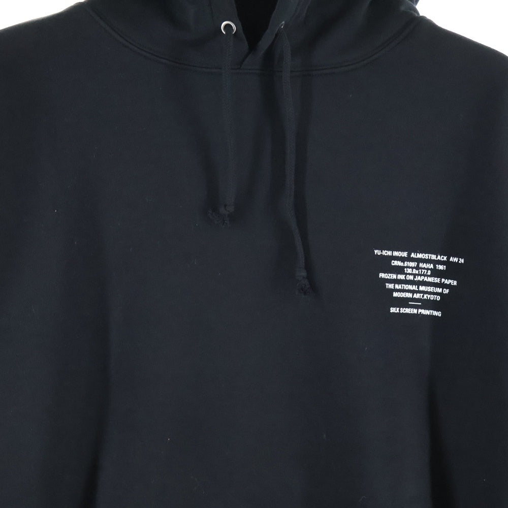 ALMOSTBLACK(オールモストブラック) 24AW LOGO HOODIE 24AW-CS05 ロゴフーディ パーカー ブラック