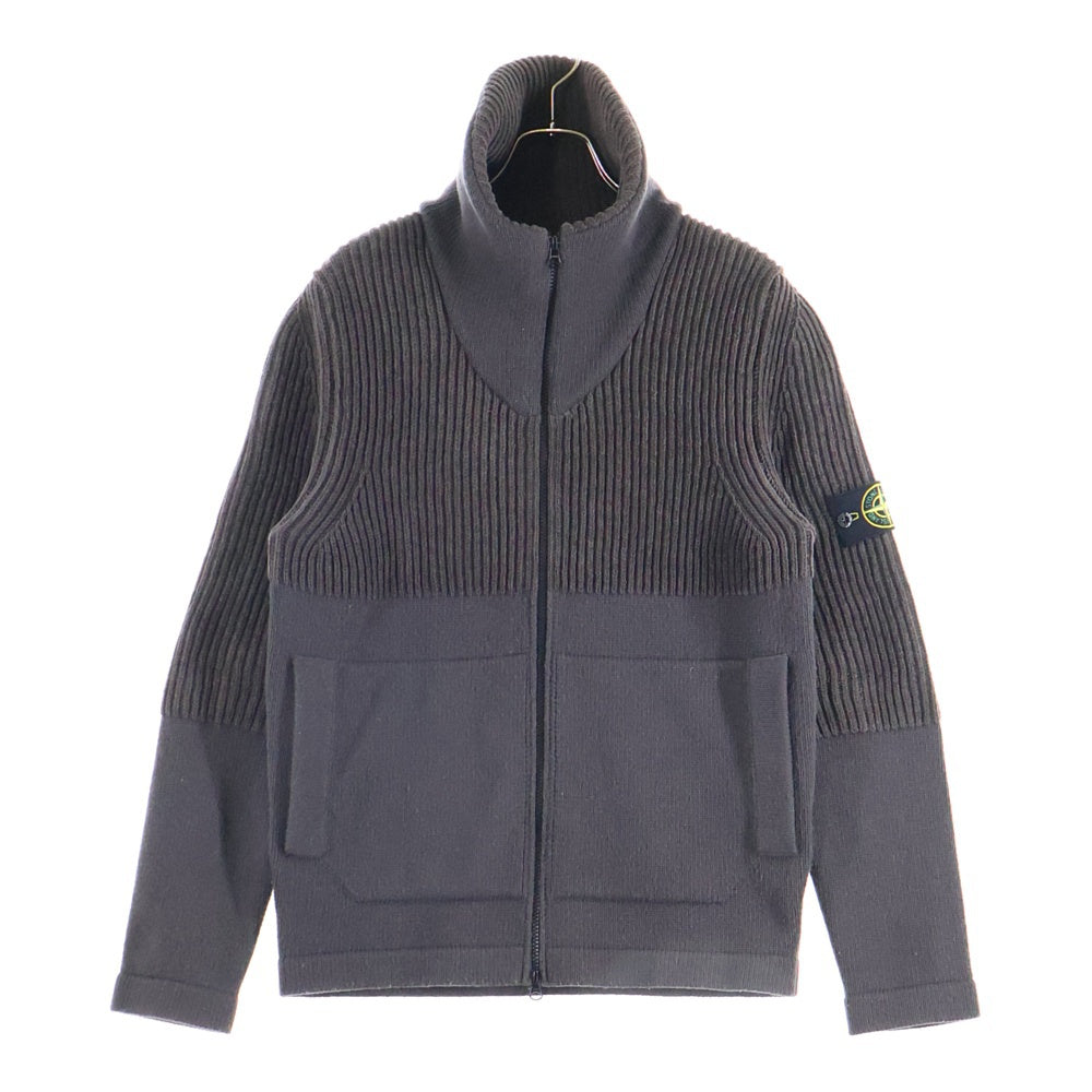 STONE ISLAND(ストーンアイランド) 19AW 7115506B8 ウールアンドナイロン ハイブリッド ジップアップ ニット カーディガン ブラウン