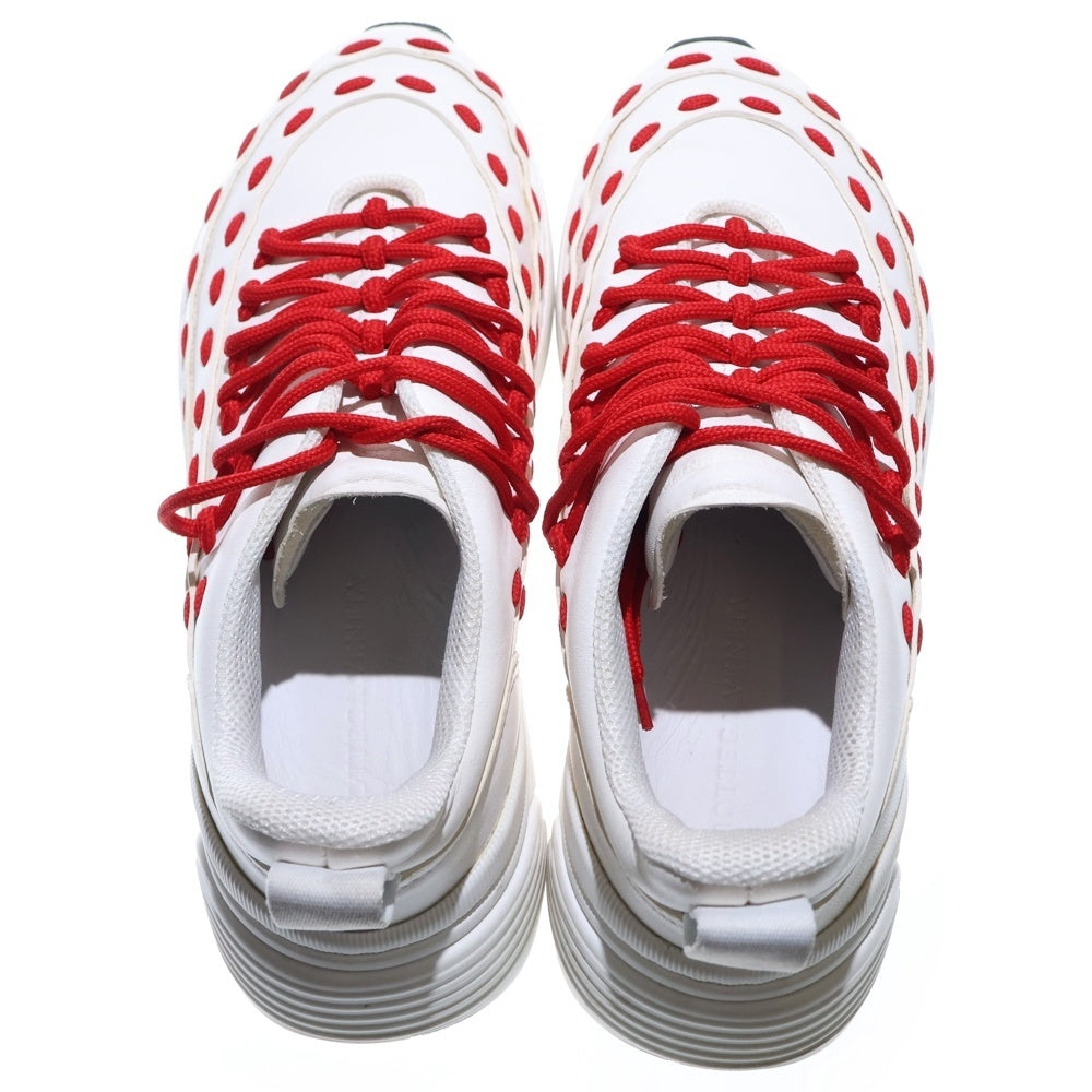 BOTTEGA VENETA(ボッテガヴェネタ) レーススピードスター 585170 レザー ローカットスニーカー 43 ホワイト/レッド