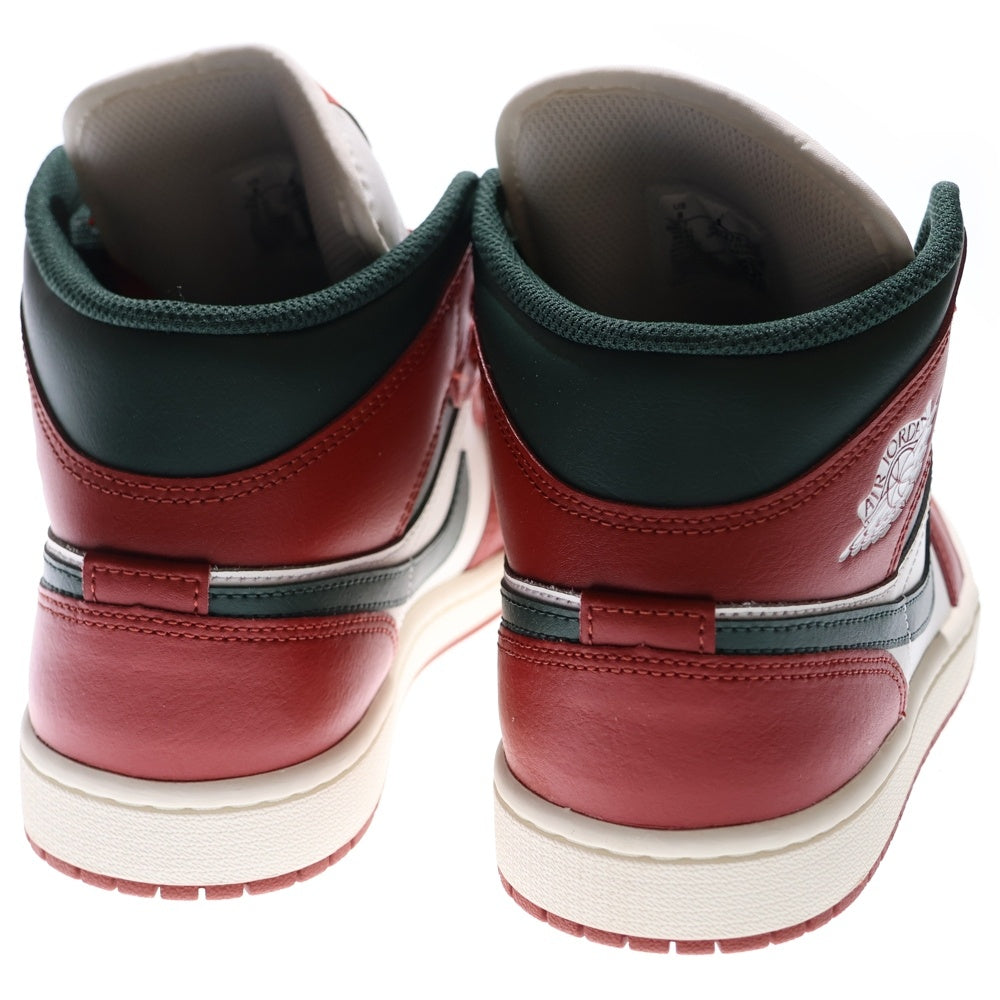 NIKE(ナイキ) AIR JORDAN 1 MID SAIL/PURE PLATINUM/REDSTONE/MIDNIGHT GREEN DQ8426-105 エアジョーダン1 ミッド ローカットスニーカー US8/26.0cm ホワイト/レッド