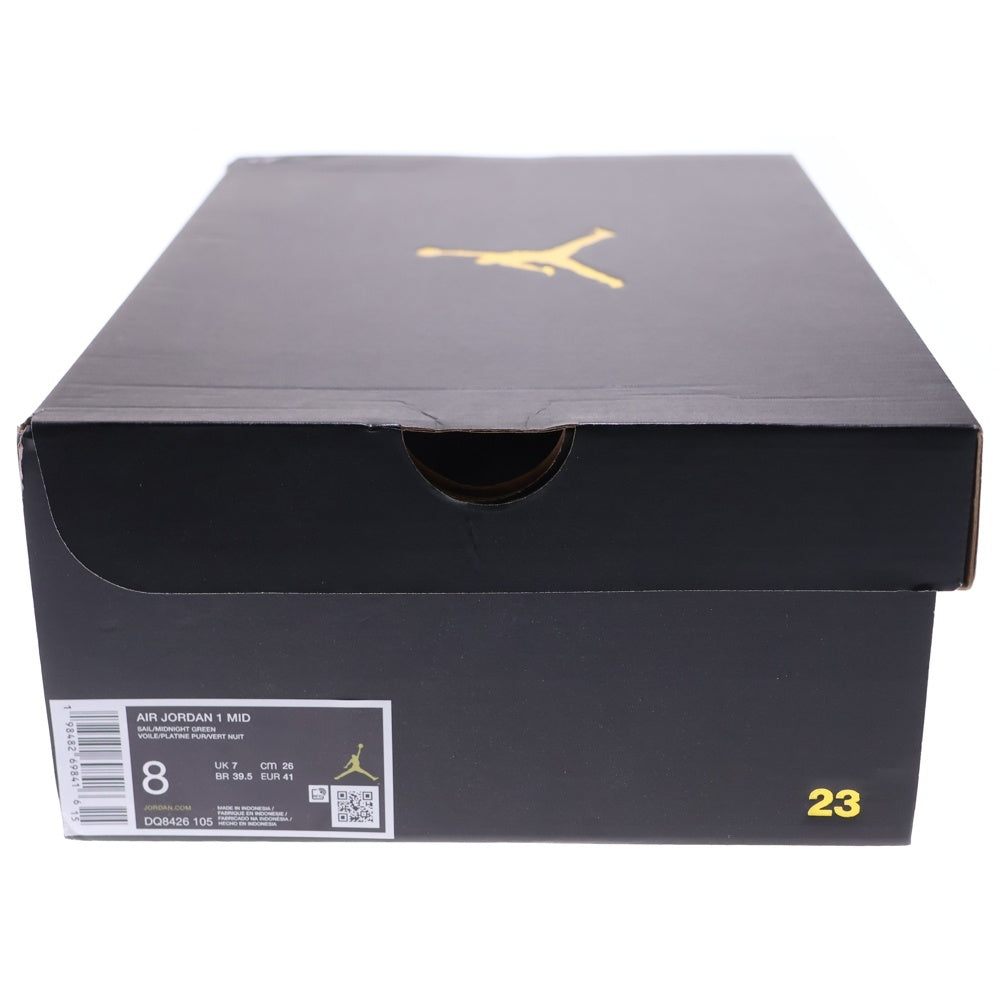 NIKE(ナイキ) AIR JORDAN 1 MID SAIL/PURE PLATINUM/REDSTONE/MIDNIGHT GREEN DQ8426-105 エアジョーダン1 ミッド ローカットスニーカー US8/26.0cm ホワイト/レッド