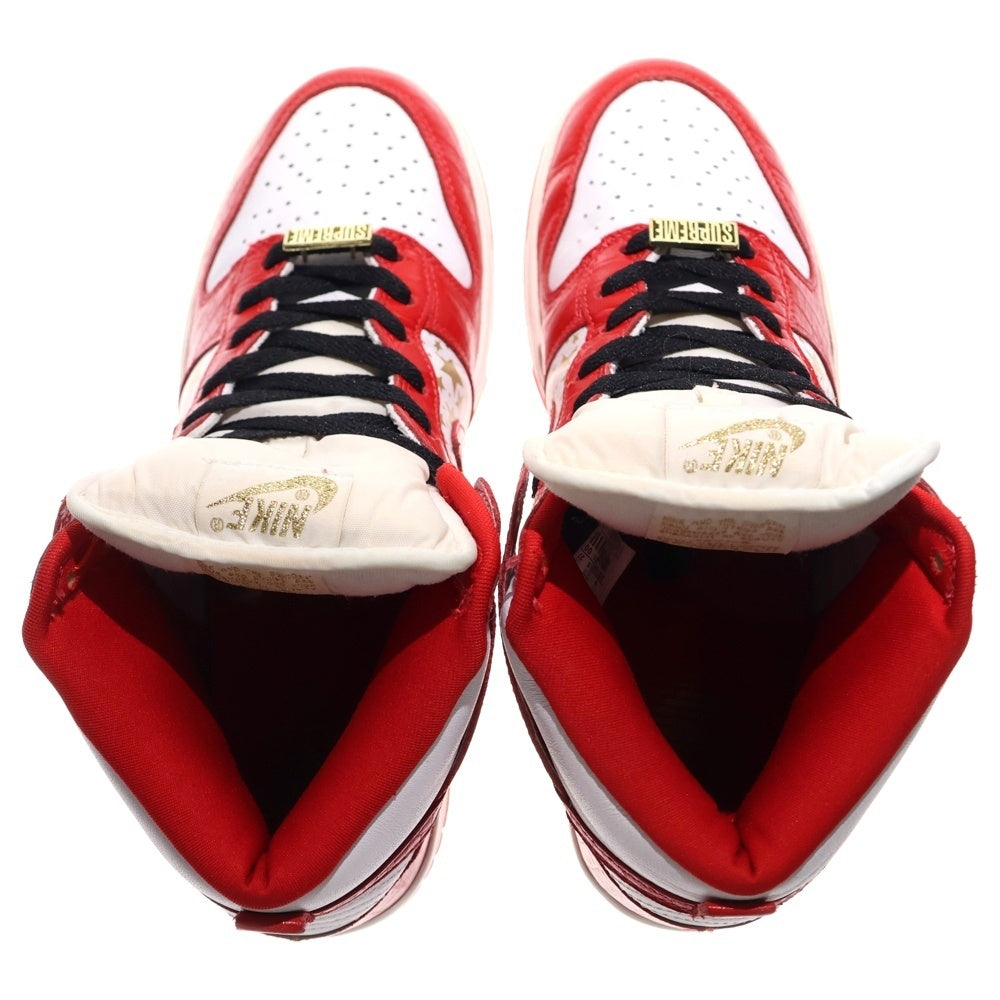 NIKE SB(ナイキエスビー) ×SUPREME DUNK HIGH PRO 307385-161 シュプリーム ダンク ハイカットスニーカー US9/27.0cm レッド/ホワイト