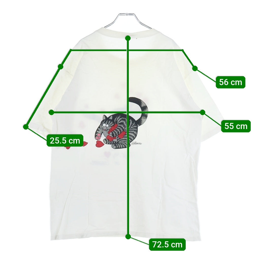 VINTAGE(ヴィンテージ) 80s KLIBAN CAT TEE クリバン キャット プリント 半袖Tシャツ カットソー ホワイト