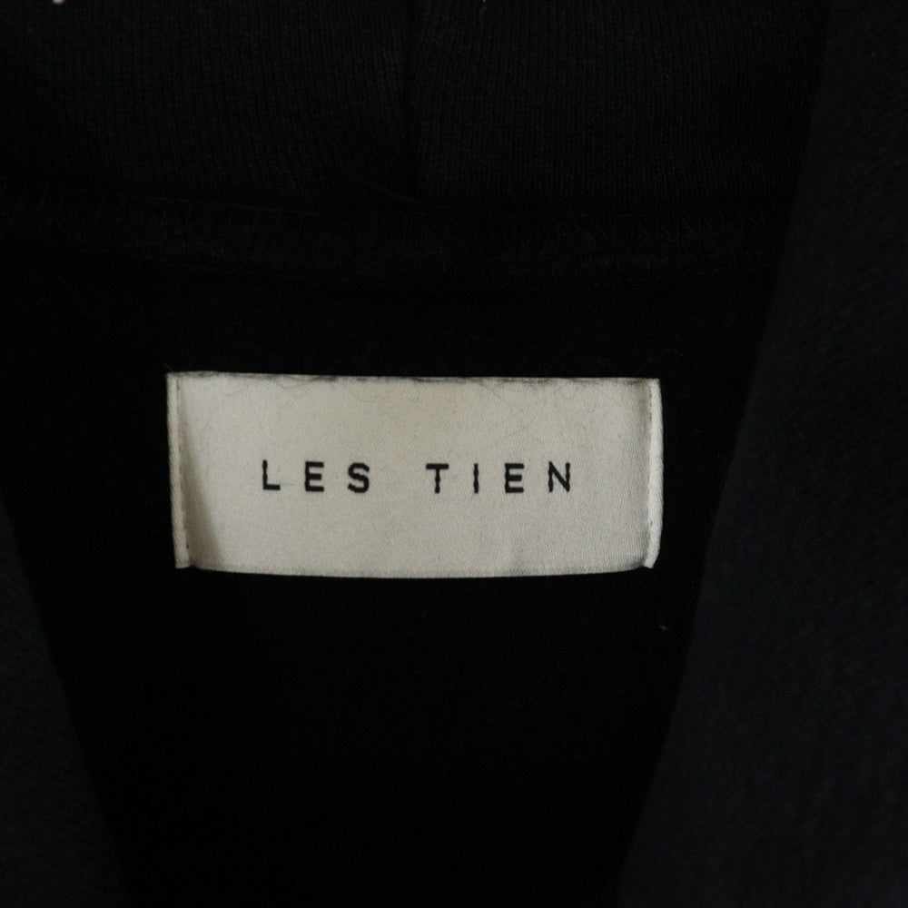 LES TIEN(レスティエン) CROPPED HOODIE クロップドフーディー プルオーバーパーカー ブラック