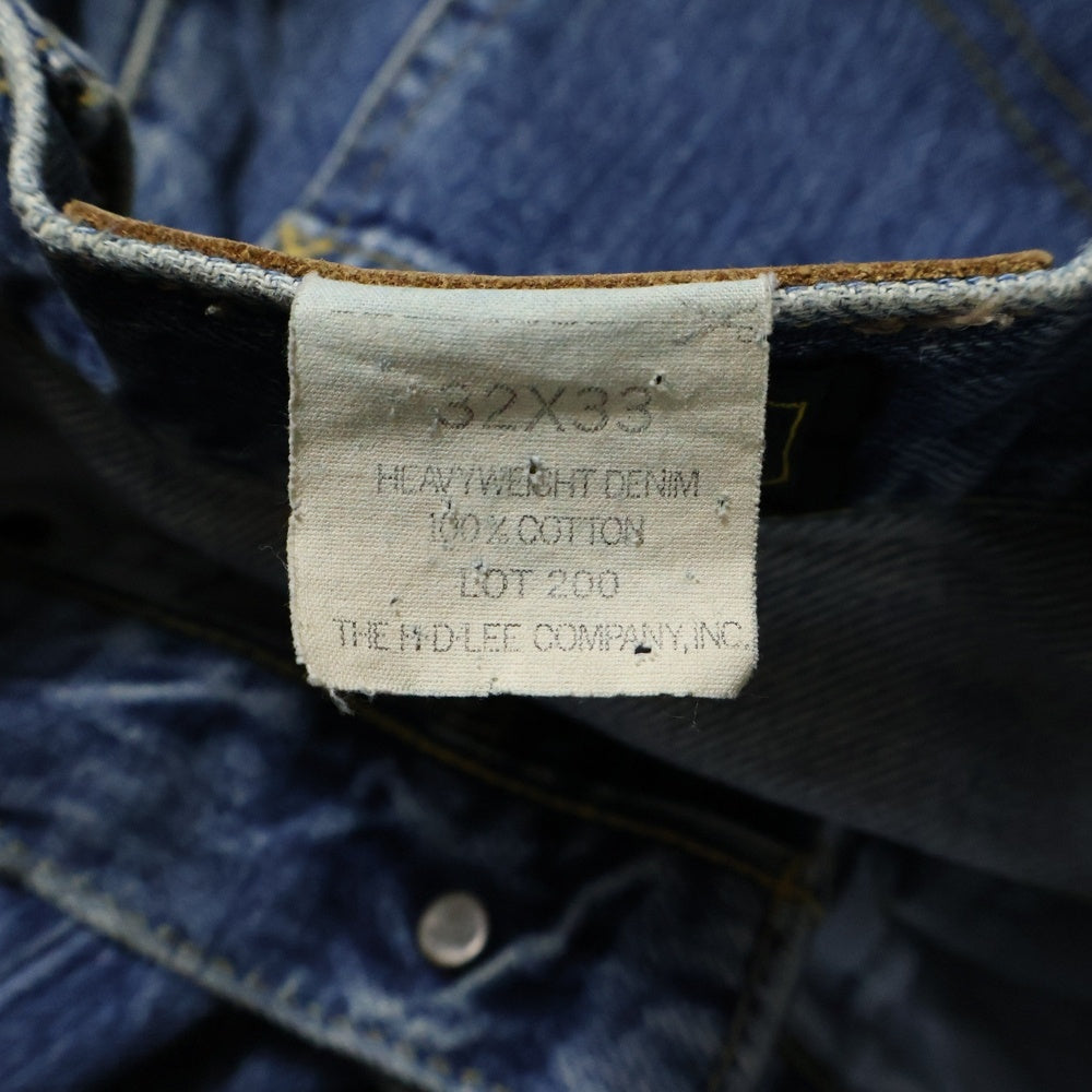 LEE(リー) 200 フルカット ウオッシュ加工 ストレートデニムパンツ ライトブルー