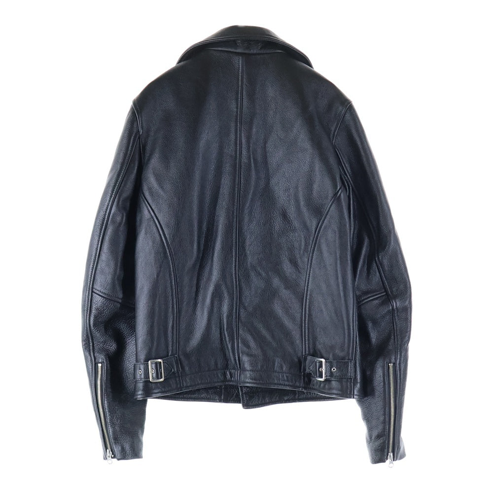 FLIP THE SCRIPT(フリップザスクリプト) フロント パッチロゴ ダブルライダース レザージャケット ブラック