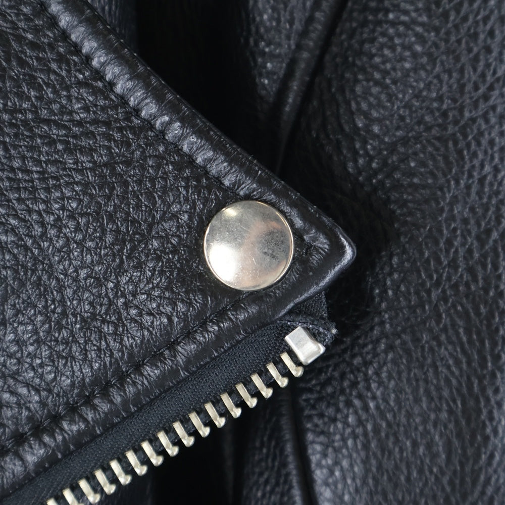 FLIP THE SCRIPT(フリップザスクリプト) フロント パッチロゴ ダブルライダース レザージャケット ブラック