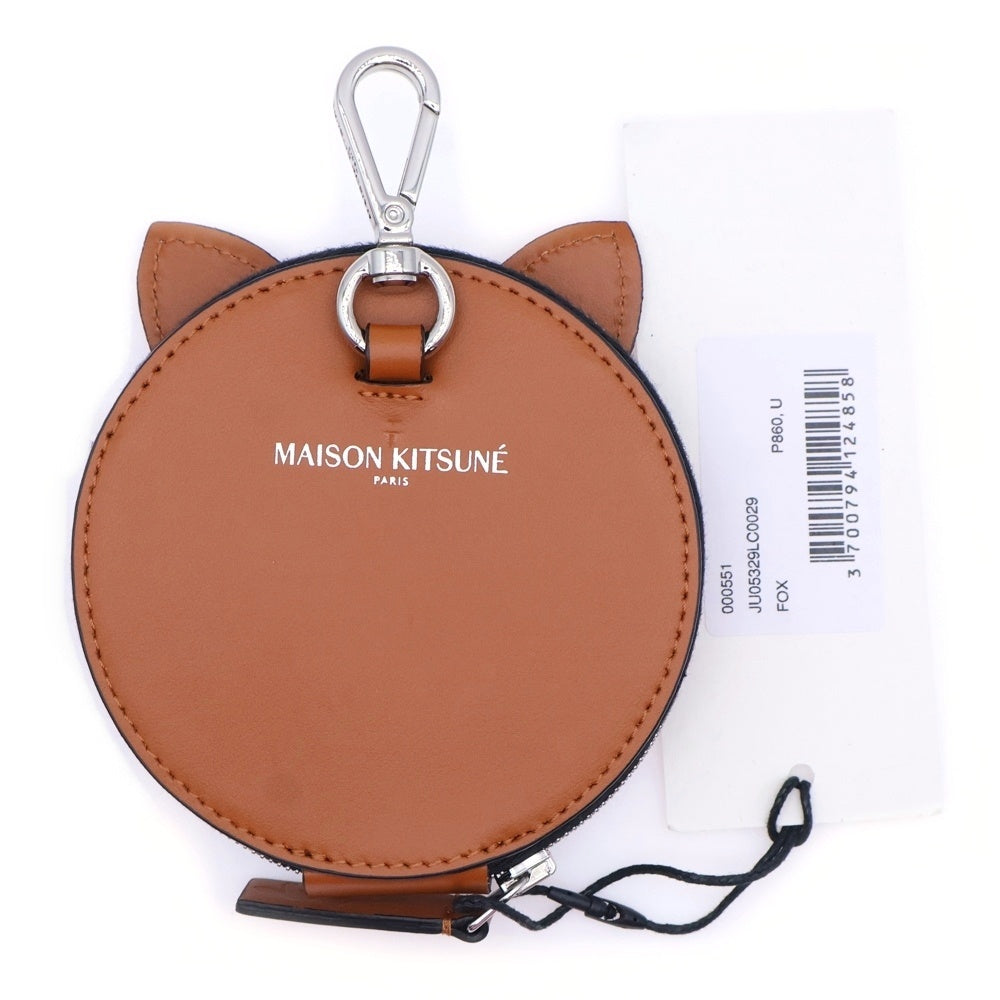 MAISON KITSUNE(メゾンキツネ) コインケース キーホルダー バッグチャーム JU05329LC0029 ブラウン/ホワイト