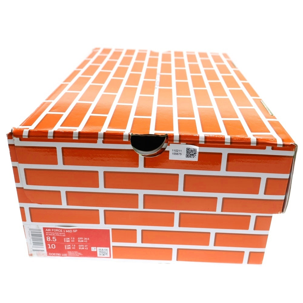 NIKE(ナイキ) ×OFF-WHITE AIR FORCE 1 MID WHITE DO6290-100 オフホワイト エアフォース ミッドカットスニーカー ホワイト US8.5/26.5cm