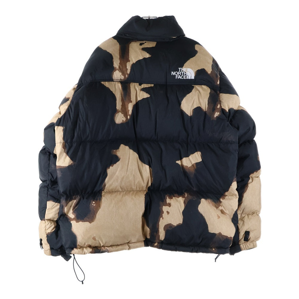 SUPREME(シュプリーム) 21AW×The North Face Bleached Denim Print Nuptse Jacket NF0A7WO8 ザノースフェイス ブリーチド デニム プリント ヌプシ ダウンジャケット ブラック/ブラウン