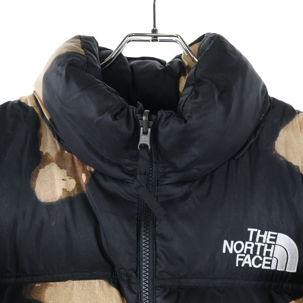 SUPREME(シュプリーム) 21AW×The North Face Bleached Denim Print Nuptse Jacket NF0A7WO8 ザノースフェイス ブリーチド デニム プリント ヌプシ ダウンジャケット ブラック/ブラウン