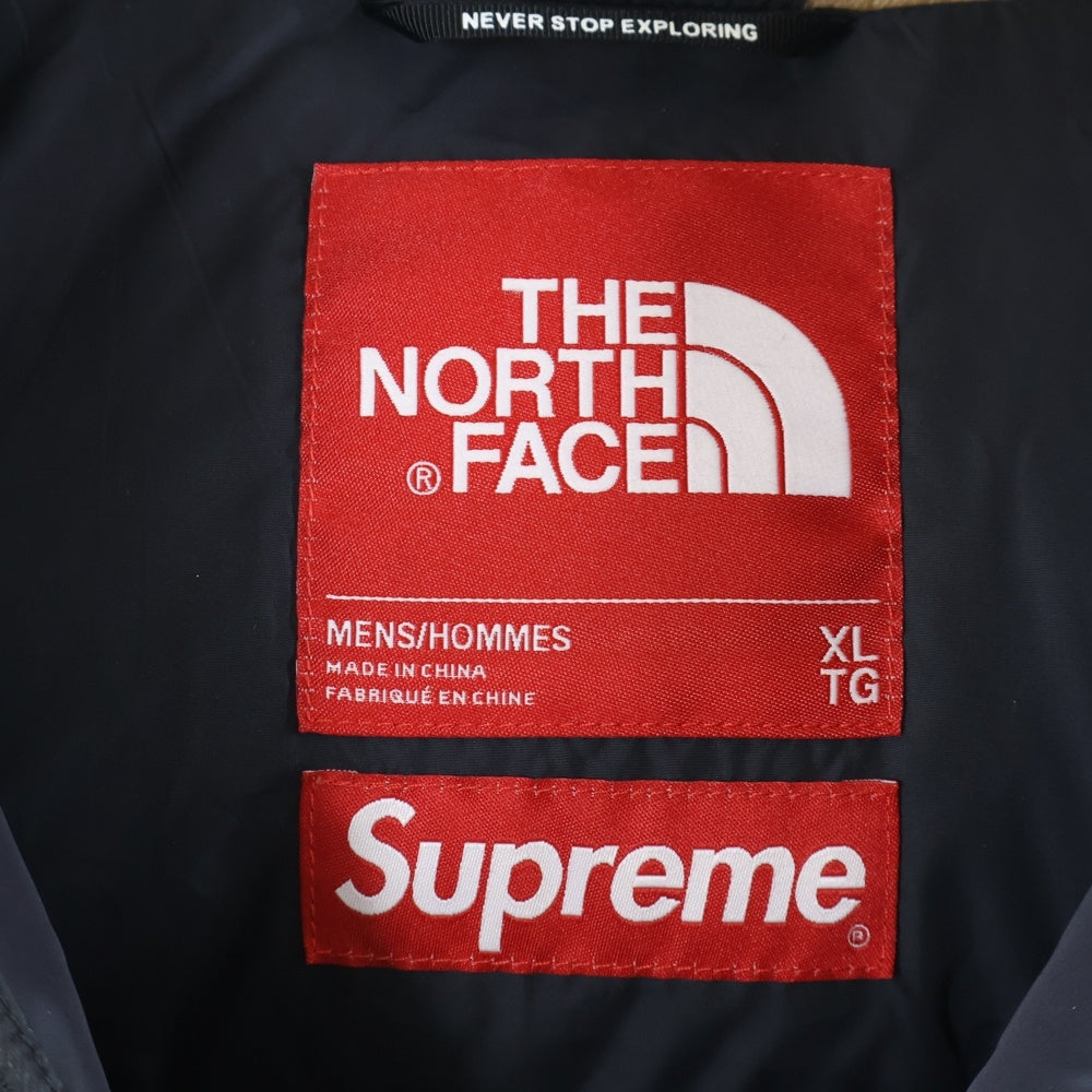 SUPREME(シュプリーム) 21AW×The North Face Bleached Denim Print Nuptse Jacket NF0A7WO8 ザノースフェイス ブリーチド デニム プリント ヌプシ ダウンジャケット ブラック/ブラウン
