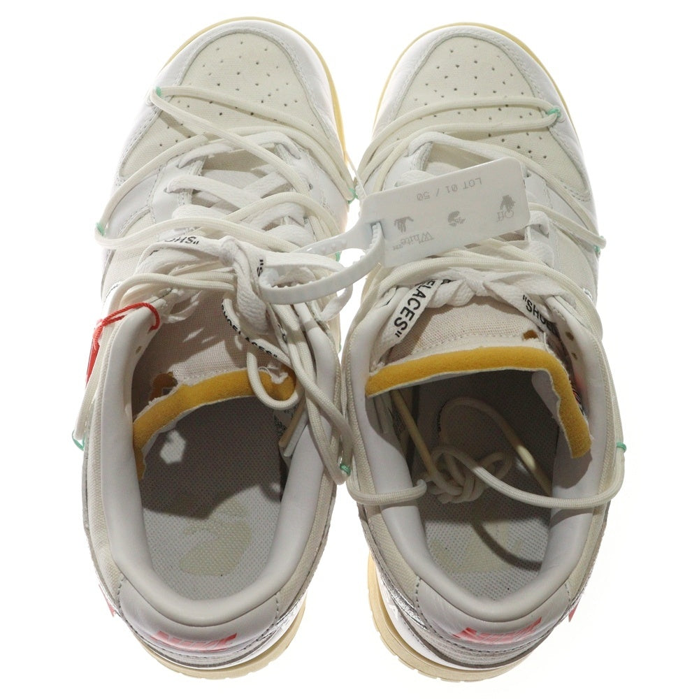 NIKE(ナイキ) ×OFF-WHITE DUNK LOW 1 OF 50 DM1602-127 オフホワイト ダンクロー 1オブ50 ローカットスニーカー ホワイト US9/27.0cm