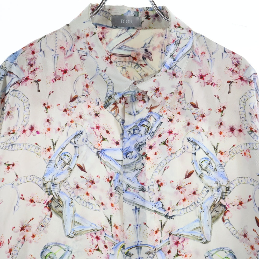 DIOR(ディオール) 19AW ×Hajime Sorayama Sexy Robot Silk Shirt 933C526A4632 ×空山基 セクシーロボット 総柄シルク長袖シャツ マルチ