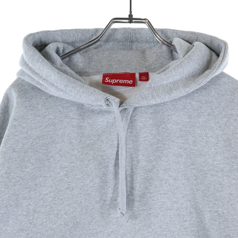 SUPREME(シュプリーム) 25AW atin Applique Hooded Sweatshirt サテン アップリケ フード スウェットシャツ プルオーバーパーカー グレー