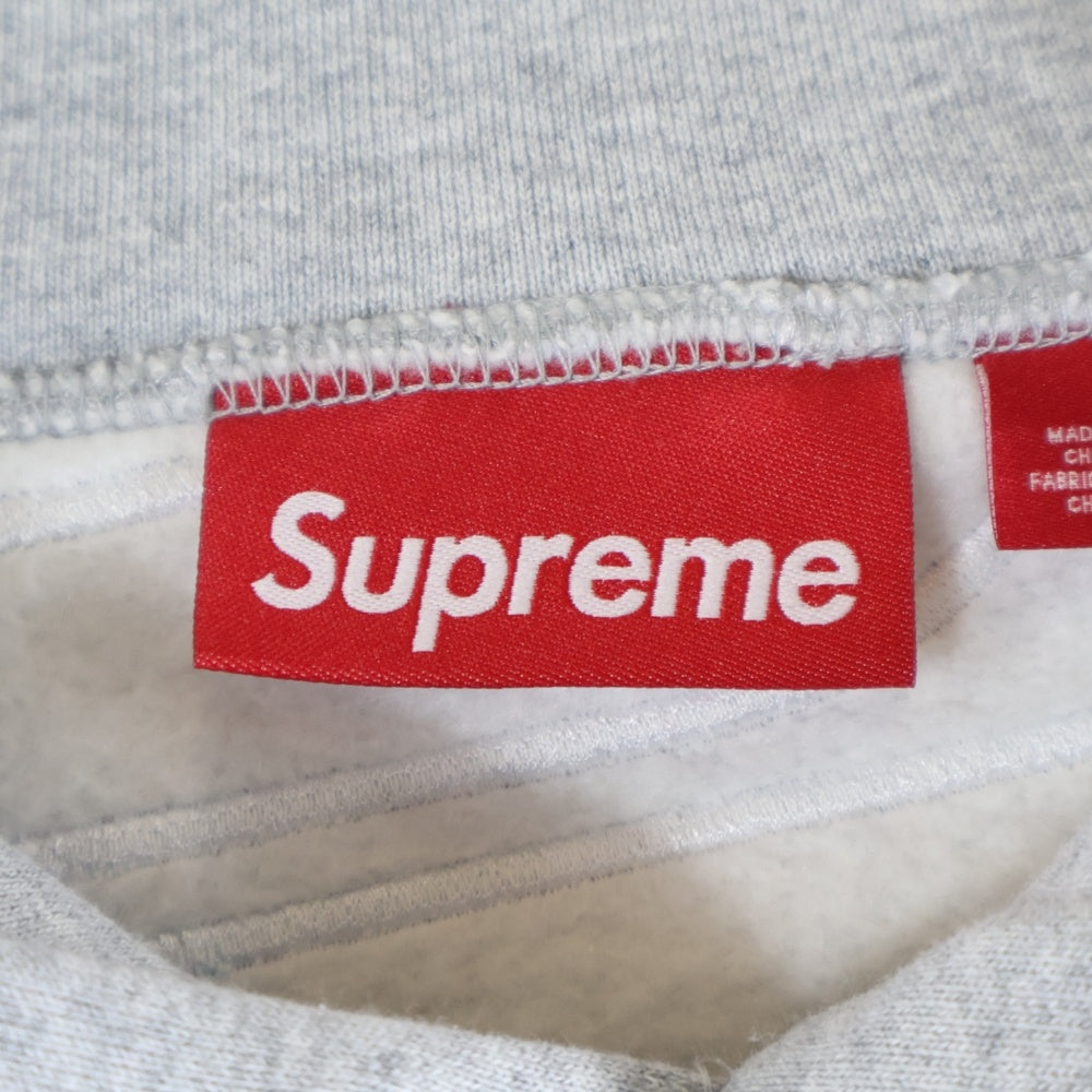 SUPREME(シュプリーム) 25AW atin Applique Hooded Sweatshirt サテン アップリケ フード スウェットシャツ プルオーバーパーカー グレー