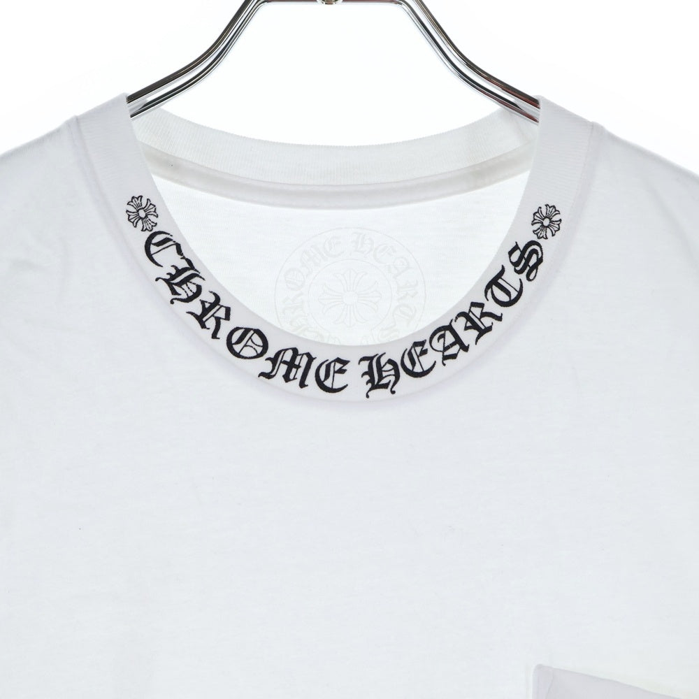 CHROME HEARTS(クロムハーツ) CH T-SHRT 1 ネックロゴプリント クルーネック 半袖Tシャツ カットソー ホワイト