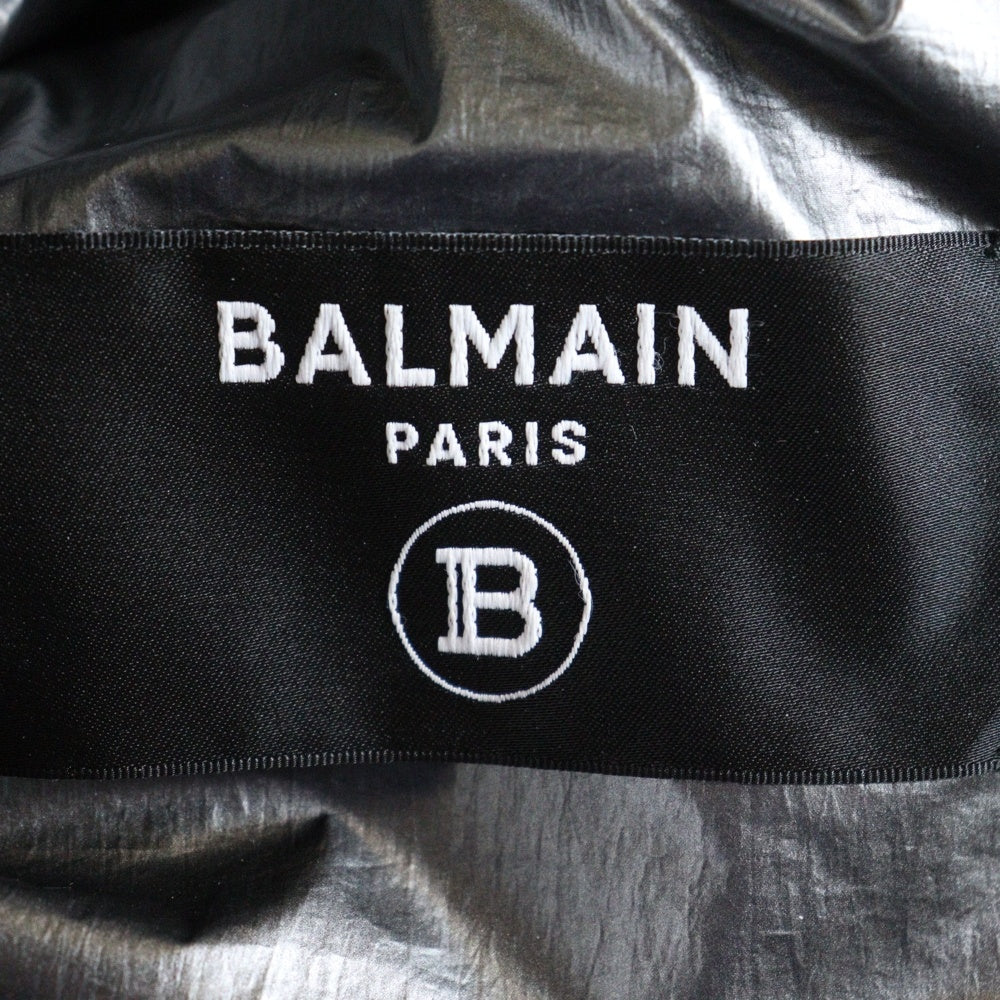 BALMAIN(バルマン) ロゴプリント マルチジップ ダウンベスト シルバー TO009X112