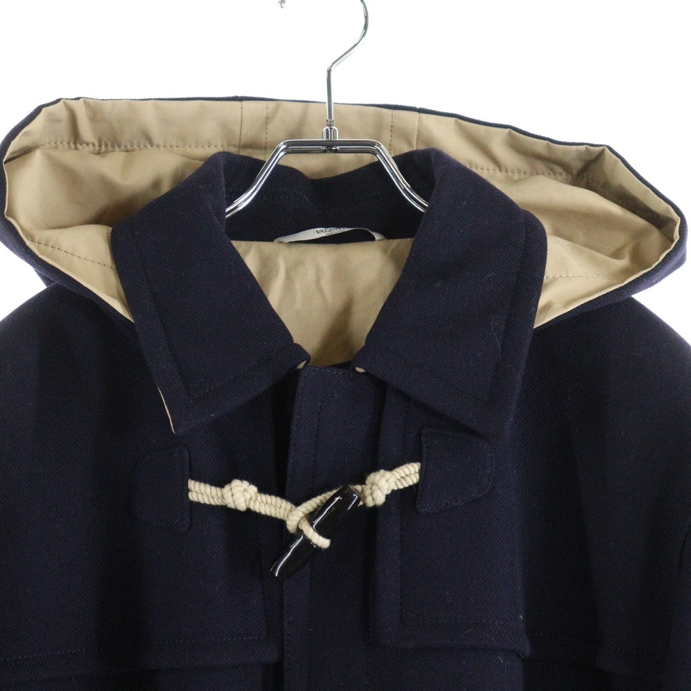 VALENTINO(ヴァレンティノ) シープスキン レザー切替 コットン ジップアップコート ネイビー VV3CJF4579Q