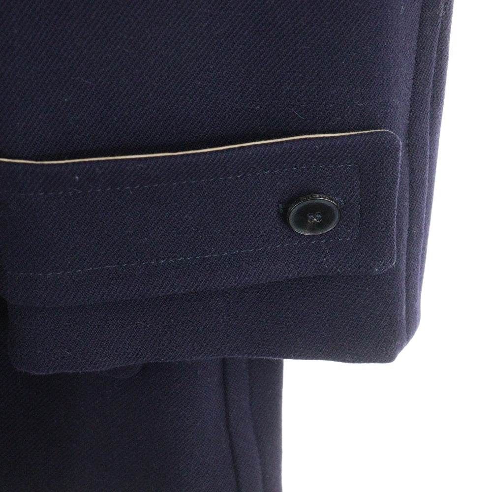 VALENTINO(ヴァレンティノ) シープスキン レザー切替 コットン ジップアップコート ネイビー VV3CJF4579Q