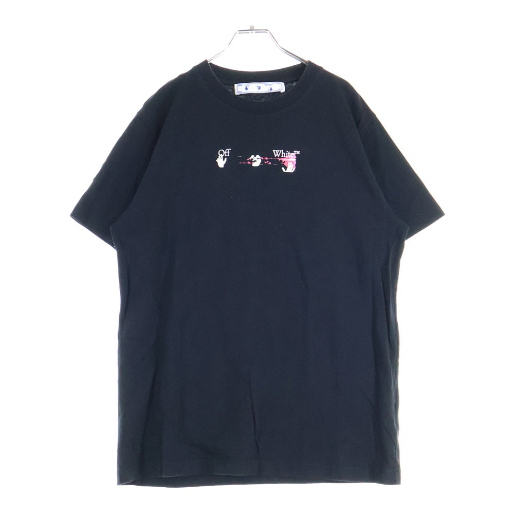 OFF-WHITE(オフホワイト) バッグロゴプリント 半袖Tシャツカットソー コットン OMAA027F21JER017 ブラック