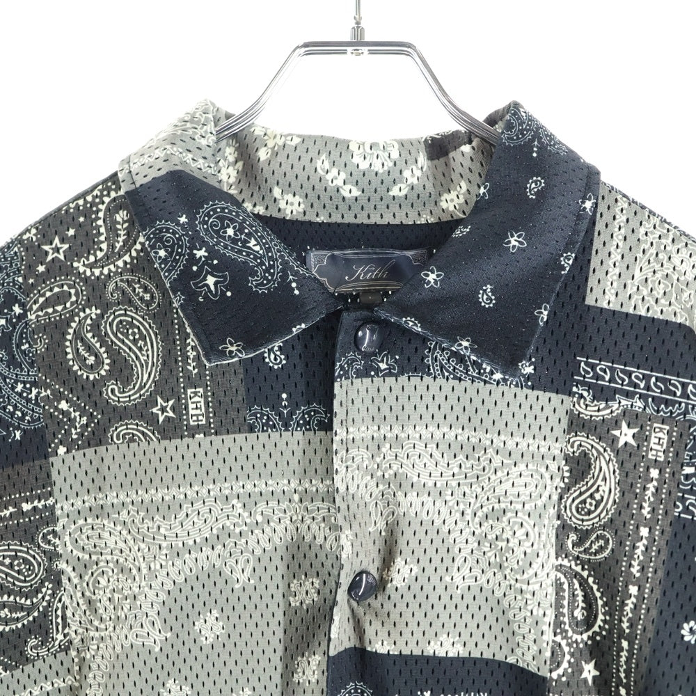 KITH(キス) 25SS Printed Mesh Woodpoint Shirt バンダナ総柄プリント