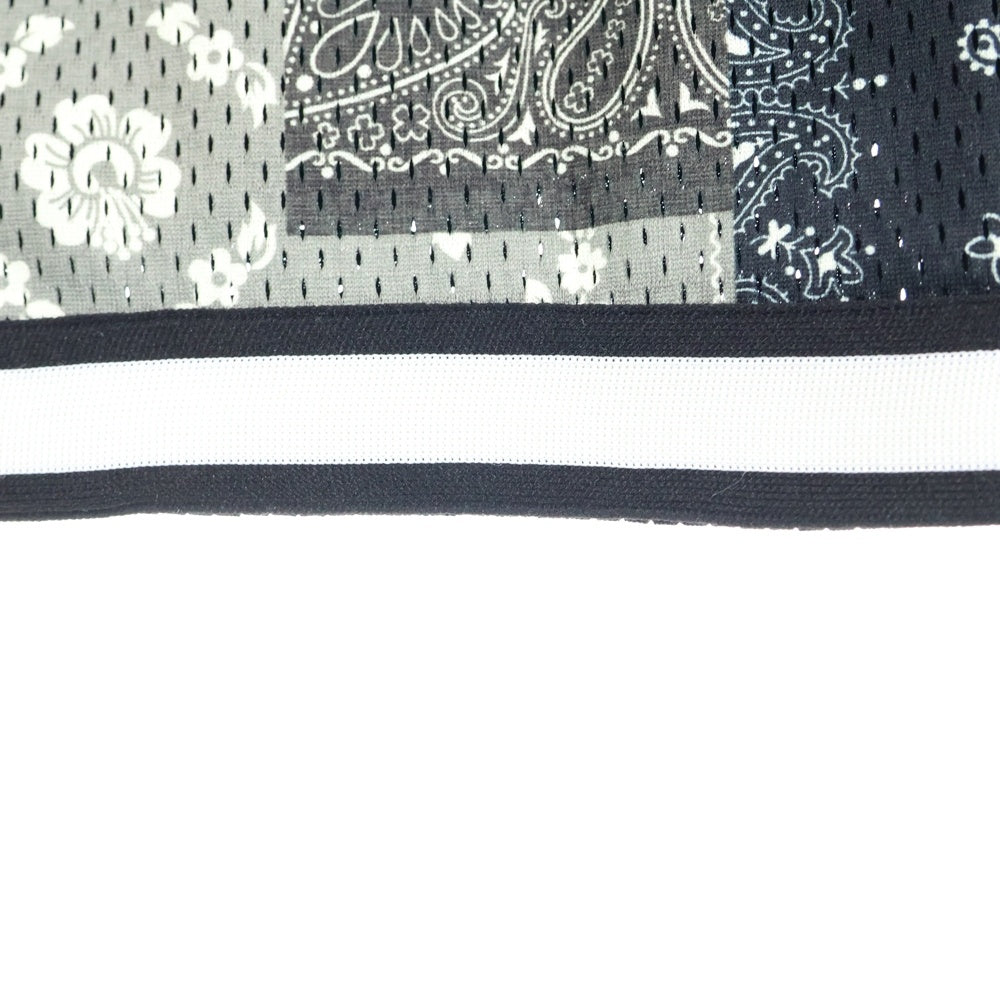 KITH(キス) 25SS Printed Mesh Woodpoint Shirt バンダナ総柄プリント メッシュ ウッドポイント スナップボタン 半袖シャツ KHM033469 ブラック/カーキ