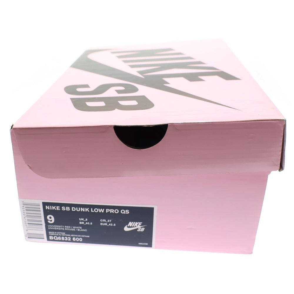 NIKE SB(ナイキエスビー) ×Girls Don't Cry SB DUNK LOW PRO QS BQ6832-600 ガールズ ドント クライ ダンク ローカットスニーカー US9/27.0cm レッド