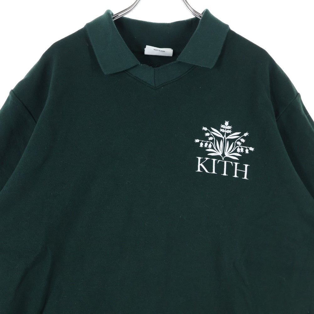 KITH(キス) フロントロゴ刺繍 コットン ポロシャツ グリーン