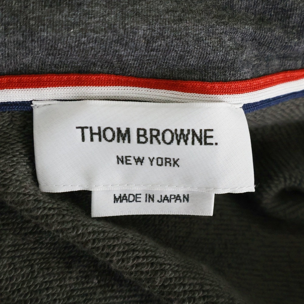 THOM BROWNE(トムブラウン) 4BAR コットン MJT022H-00535-025 ジップアップパーカー シルバー金具 グレー