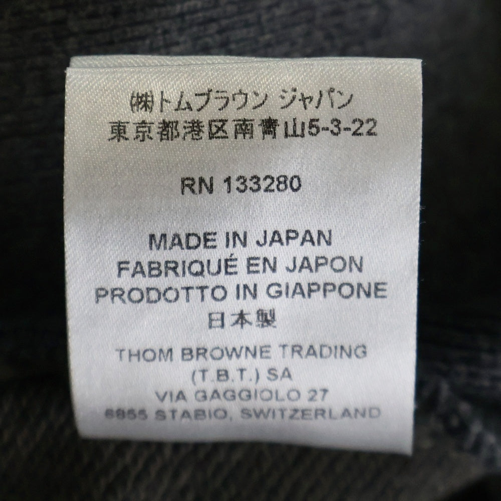 THOM BROWNE(トムブラウン) 4BAR コットン MJT022H-00535-025 ジップアップパーカー シルバー金具 グレー