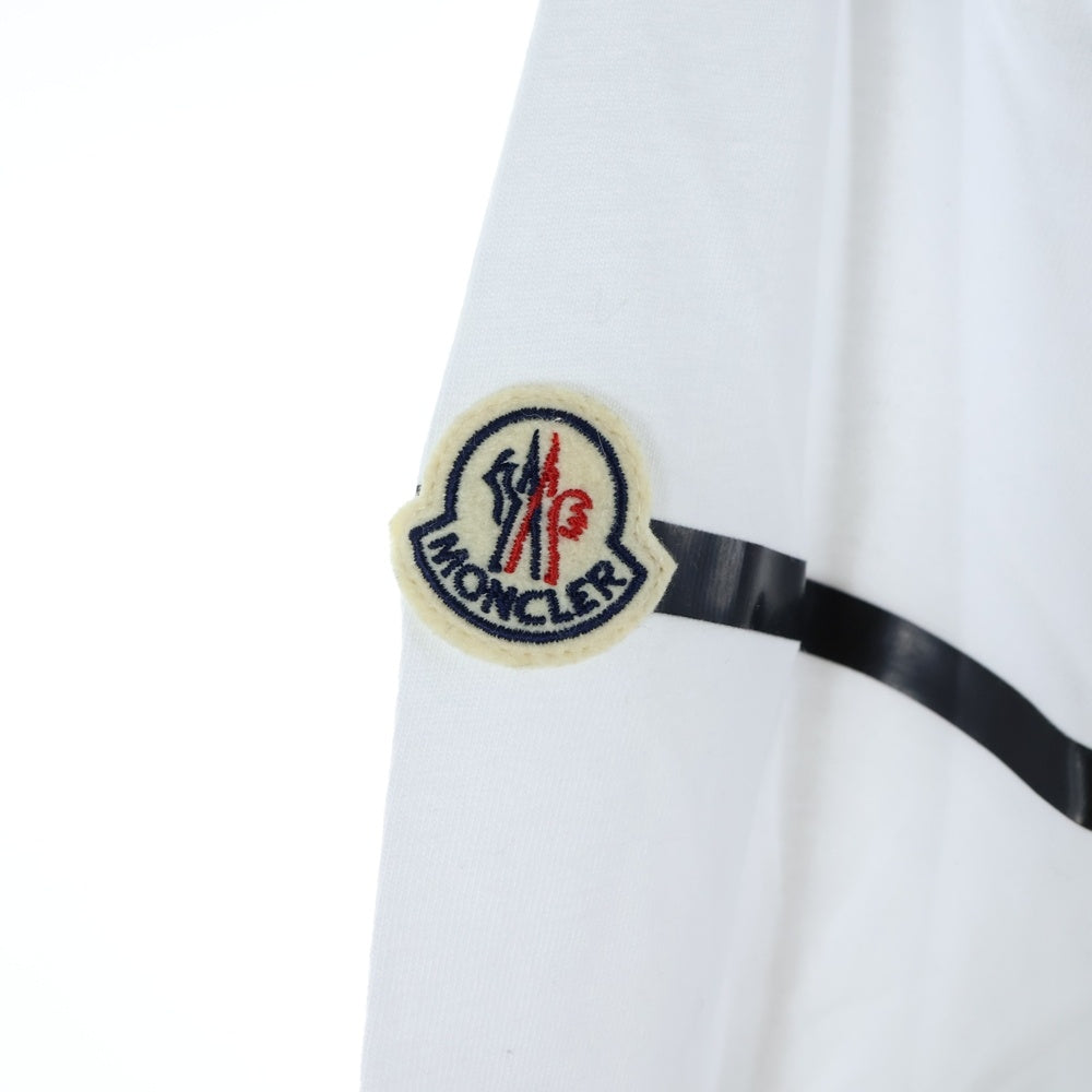 MONCLER(モンクレール) 21SS ロゴプリント コットン ロングスリーブ クルーネックTシャツ ホワイト