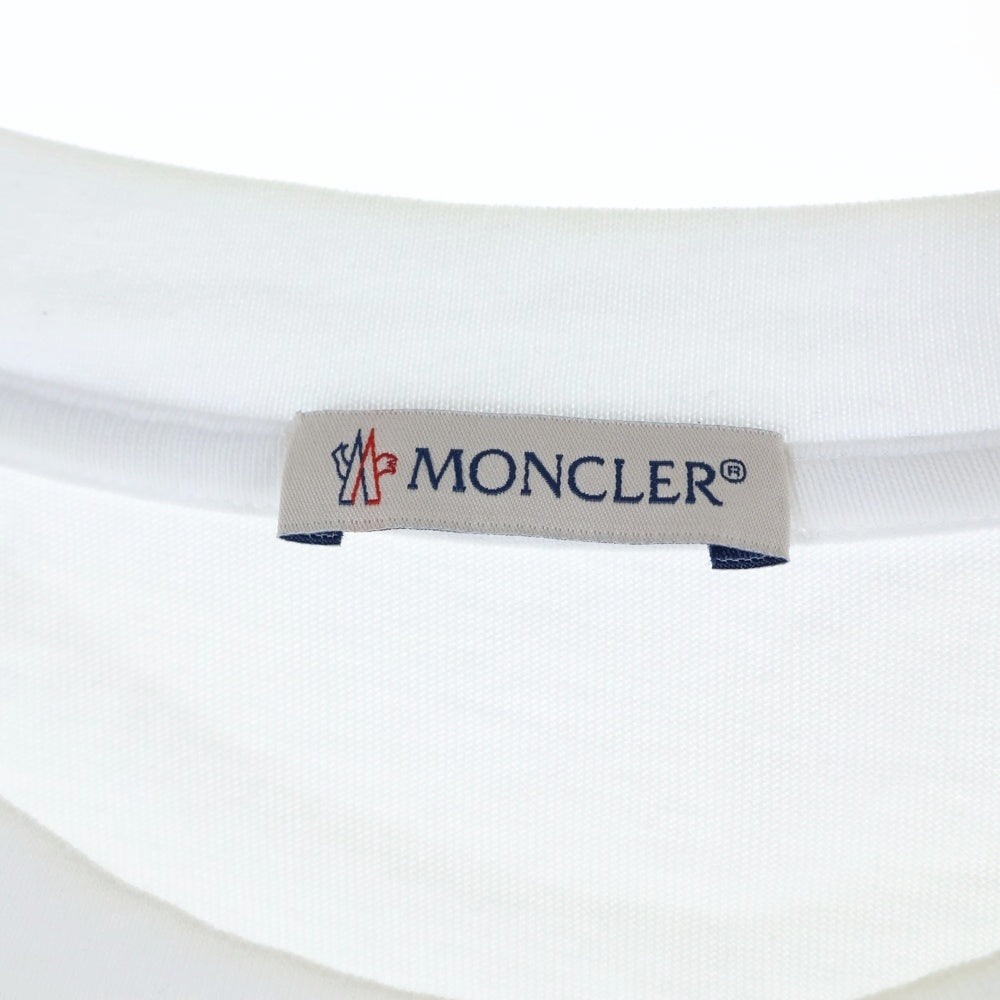 MONCLER(モンクレール) 21SS ロゴプリント コットン ロングスリーブ クルーネックTシャツ ホワイト