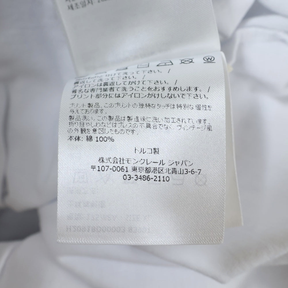 MONCLER(モンクレール) 21SS ロゴプリント コットン ロングスリーブ クルーネックTシャツ ホワイト