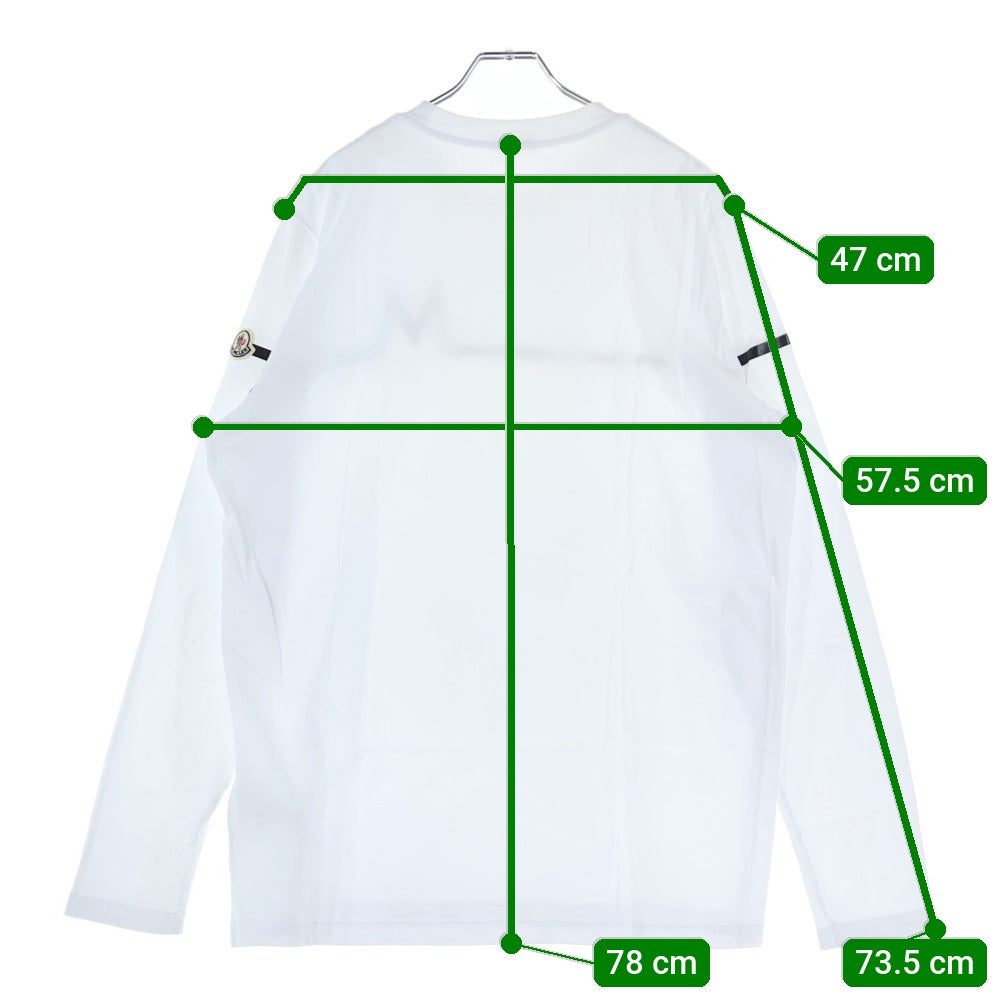 MONCLER(モンクレール) 21SS ロゴプリント コットン ロングスリーブ クルーネックTシャツ ホワイト