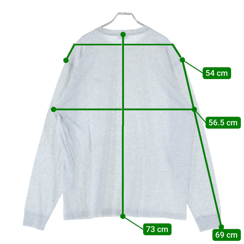 KITH(キス) フロントロゴワッペン コットン ロングスリーブ クルーネックTシャツ グレー