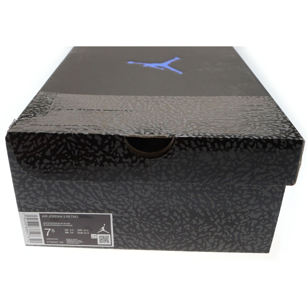 NIKE(ナイキ) AIR JORDAN 3 RETRO RACER BLUE CT8532-145 エアジョーダン3 レトロ レーサー ブルー ハイカットスニーカー US7.5/25.5cm ホワイト/ブルー