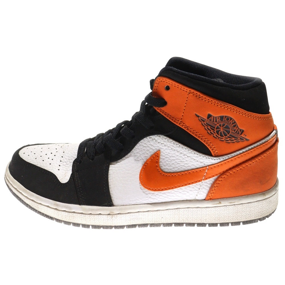 NIKE(ナイキ) AIR JORDAN 1 MID SHATTERED BACKBOARD 554724-058 エアジョーダン 1 シャッターバックボード ミッドカットスニーカー US7.5/25.5cm オレンジ/ホワイト/ブラック