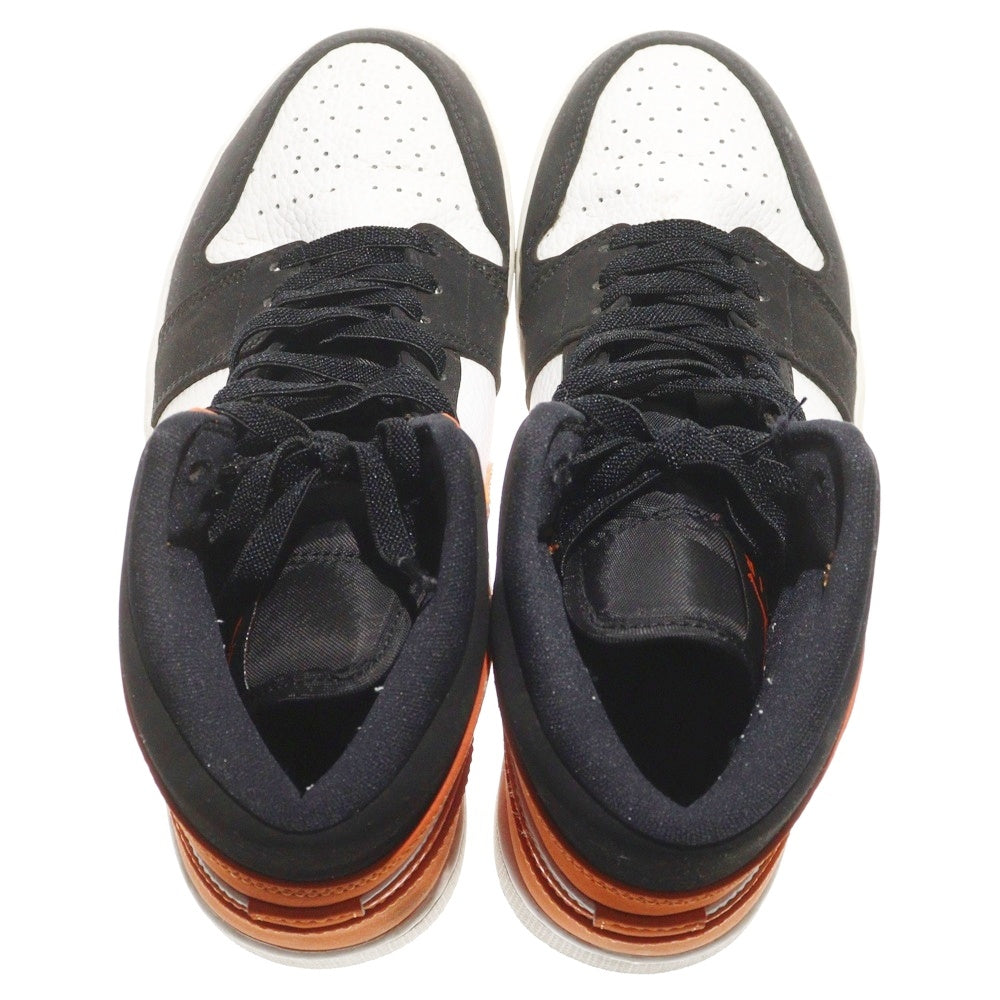 NIKE(ナイキ) AIR JORDAN 1 MID SHATTERED BACKBOARD 554724-058 エアジョーダン 1 シャッターバックボード ミッドカットスニーカー US7.5/25.5cm オレンジ/ホワイト/ブラック