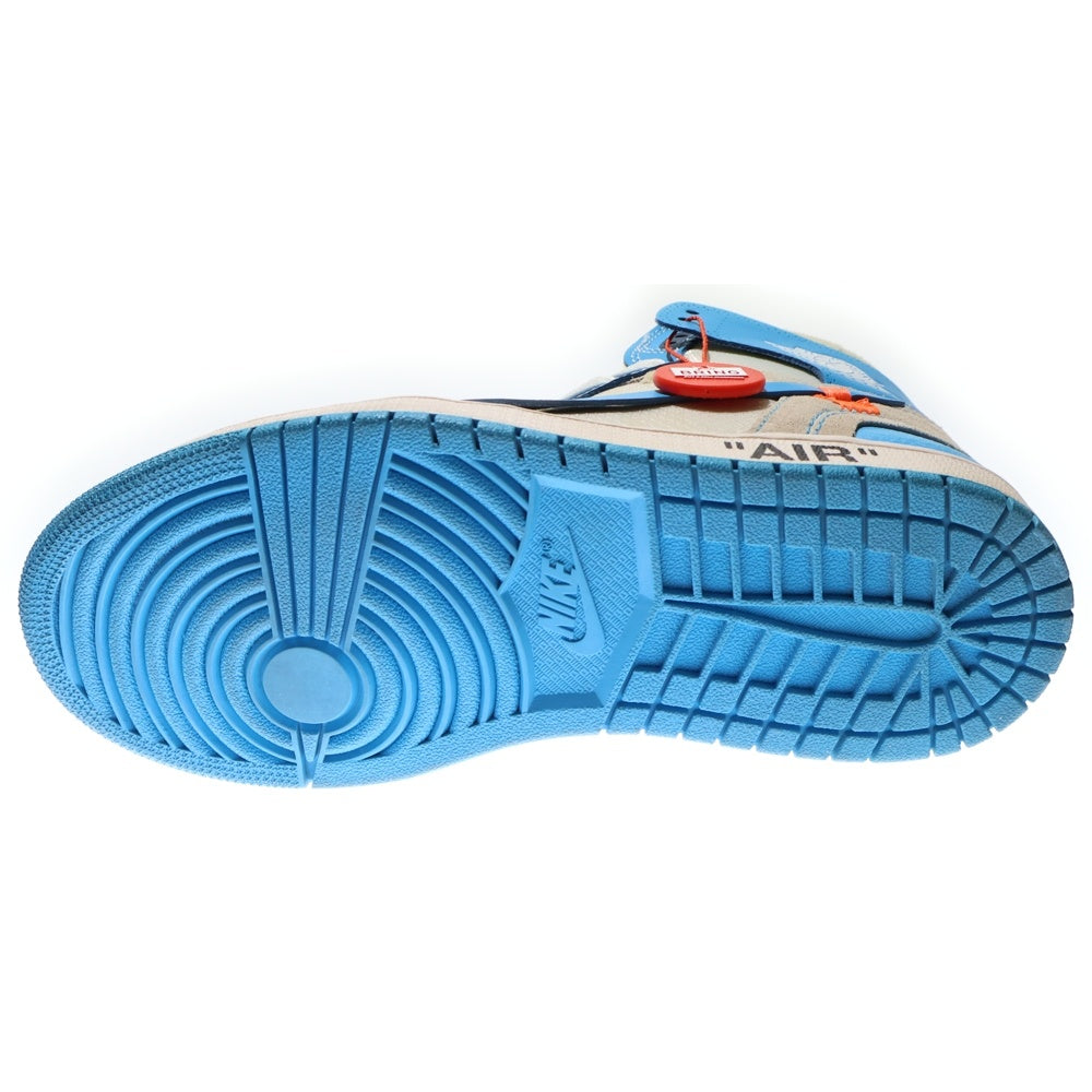 NIKE(ナイキ) ×OFF-WHITE AIR JORDAN 1 POWDER BLUE UNC AQ0818-148 オフホワイト エアジョーダン1 パウダーブルー ハイカットスニーカー US6.5/24.5cm ホワイト/ブルー