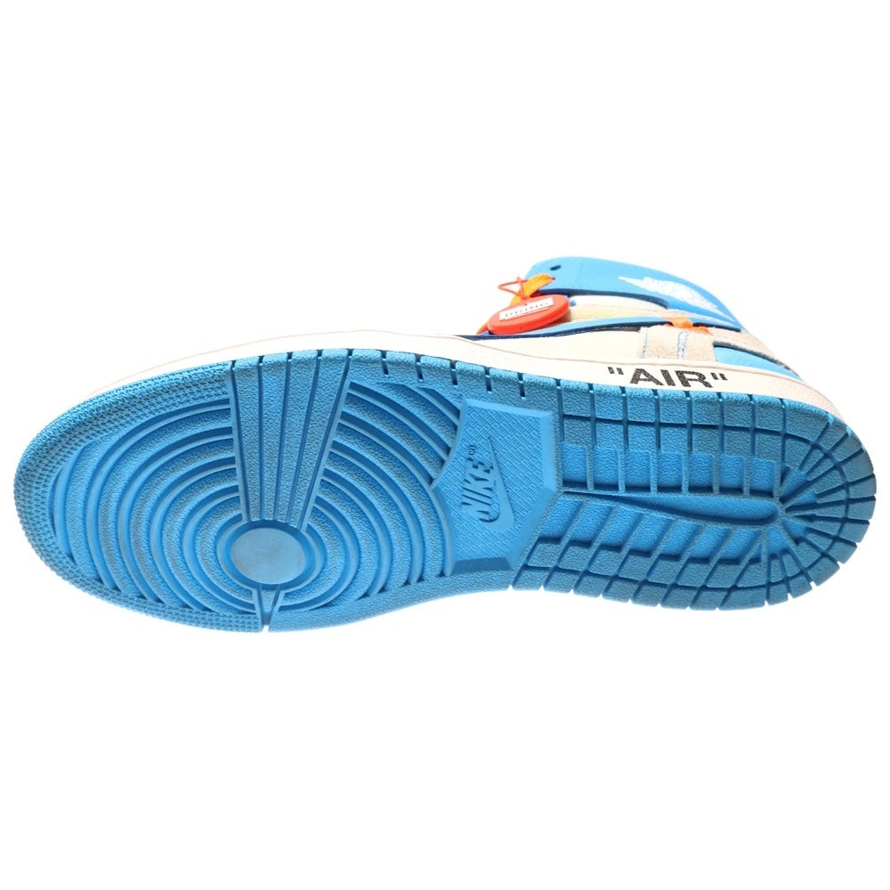 NIKE(ナイキ) ×OFF-WHITE AIR JORDAN 1 POWDER BLUE UNC AQ0818-148 オフホワイト エアジョーダン1 パウダーブルー ハイカットスニーカー US6.5/24.5cm ホワイト/ブルー