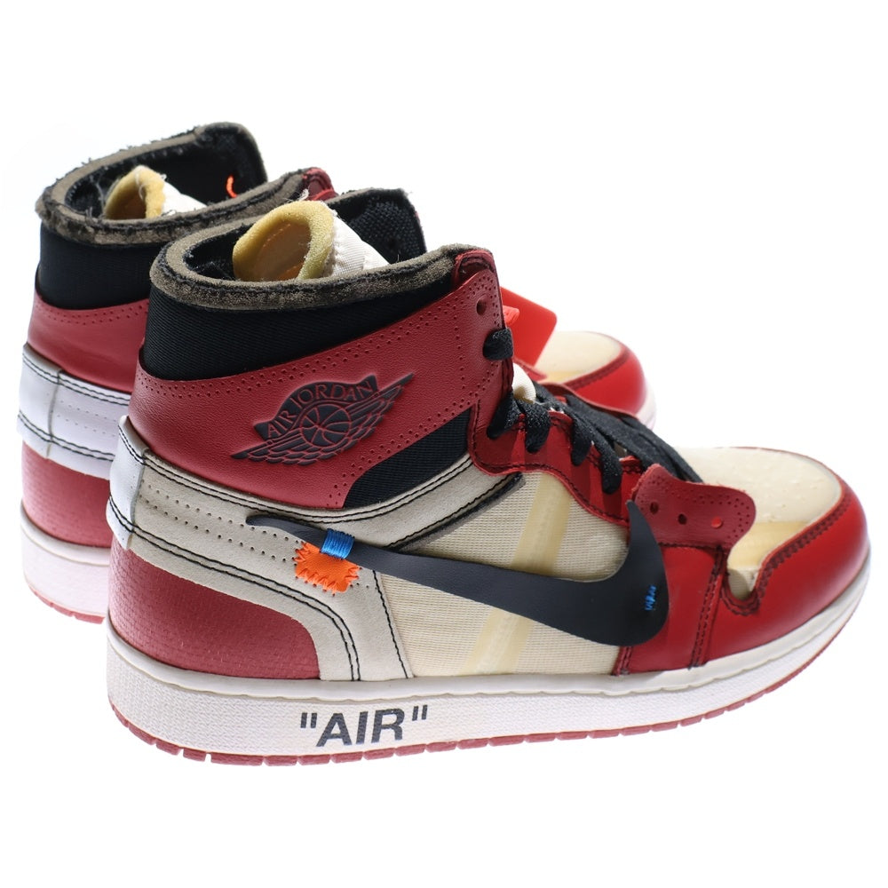 NIKE(ナイキ) ×OFF-WHITE THE 10 AIR JORDAN 1 CHICAGO AA3834-101 オフホワイト ザテン エアジョーダンシカゴ ハイカットスニーカー US9/27.0cm ホワイト/レッド